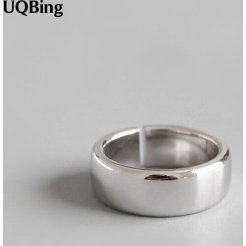 2019 Wholesale 925 Sterling Silver Width Smooth Glossy Rings Open 925 Sterling Silver Ring Women Jewelry
