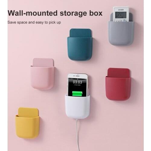 1pcs Wall Mounted Storage Box Remote Control TV Storage Organizer Case for Mobile Phone Plug Holder Stand Containe Rack