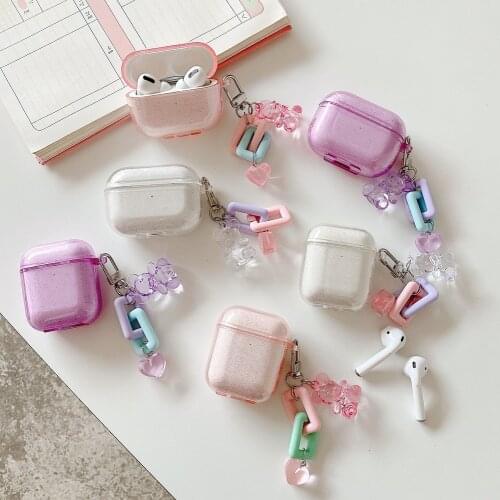 1/pcs soft clear silicone Earphone Bracelet Keychain shell For Apple Airpod1/2/3 Bag Bluetooth Accessories Headphone Headset Box
