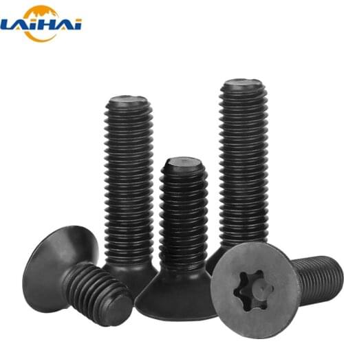 10/50 M2 M2.5 M3 M4 M5 M6 Black 304 Stainless Steel GB2673 Six-Lobe Torx Head Flat Countersunk Screw Six Lobe Bolt Machine screw