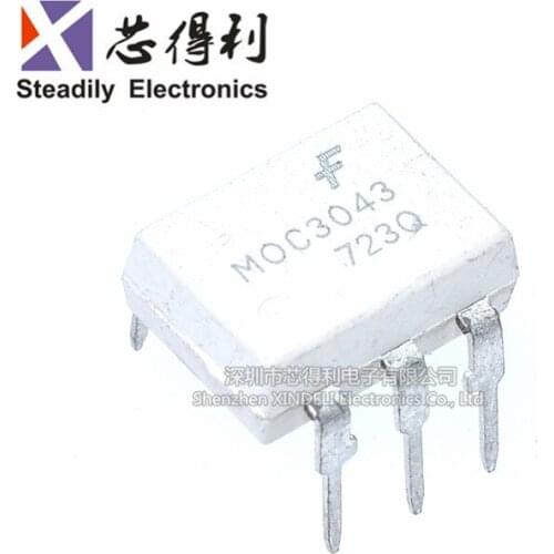 10pcs/lot Moc3043 Optical Coupler Z-X Bidirectional Triode Thyristor Driver Dip-6