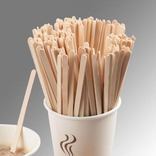 100Pcs Stir Stick Smooth Disposable Wood Easy to Use Durable Coffee Stirrer for Home