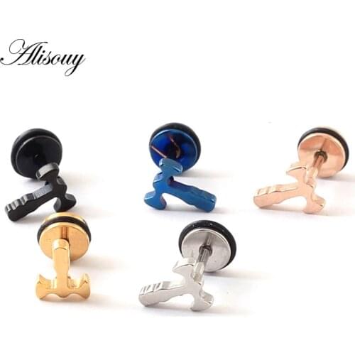 2PC Cool Fashion Punk Rock Axe Hatchet Earring Unique Ear Stud Body Piercing