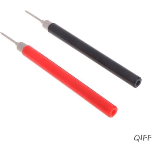2pcs Spring Test Probe Tip Insulated Hook Wire Connector Lead Pin for Multimeter Mar28