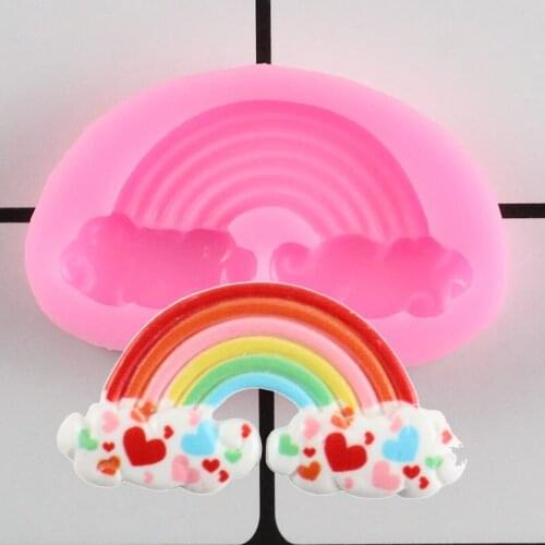 3D Rainbow Silicone Mold DIY Baby Birthday Cake Border Fondant Cake Decorating Tools Candy Resin Clay Chocolate Gumpaste Molds