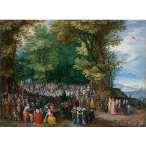 Free shipping wall art decoration picture classical figures gather landscape oil painting canvas prints on canvas