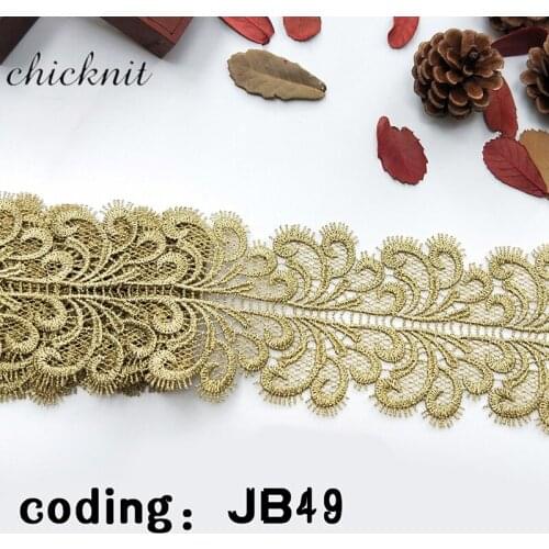 CHICKNIT wide 9cm Water Soluble Golden eyelash Lace trimming garment accessories JB49