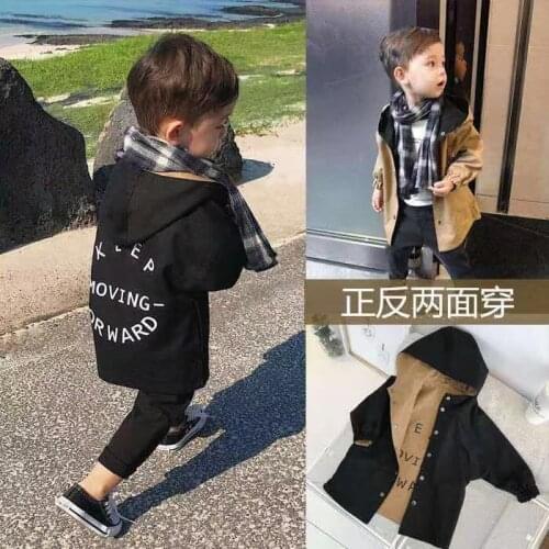 Winter Autumn Kid Double-faced Boys Parka Kids Child Trench Coat Girls Cotton Jackets Childrens Baby Windbreaker Jacket for Boy