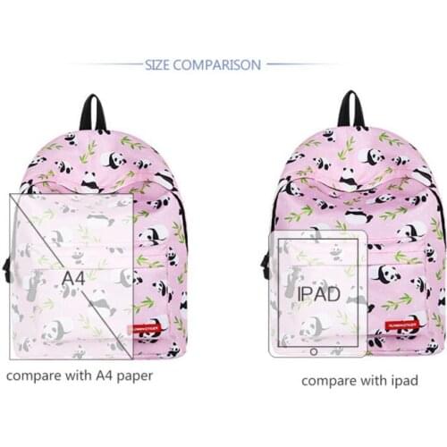DHL 10 pieces Schoolbag for Teenage Girls Eomji Cute Panda bamboo 3D Youth Backpack School Bags Bookbag for Women Mochila