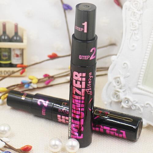 Double Use Fashion Black Eyelash Mascara Curling Thick Waterproof Women False Eyelashes Makeup Mascara Slender