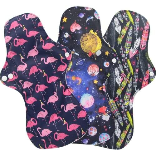 3PCS Reusable Menstrual Pads Heavy Slow Extra Large Organic Bamboo Cloth Pads Washable Mama Sanitary Towel Pads for Night Use