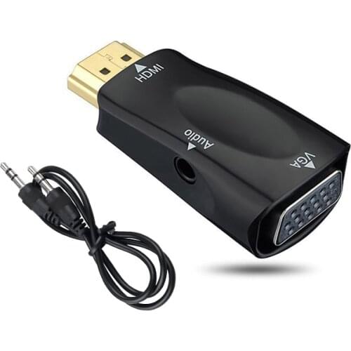 2pcs HDMI to VGA Adapter Converter Cable Male to Female Support HD 1080P HDTV Adapter For PC Laptop