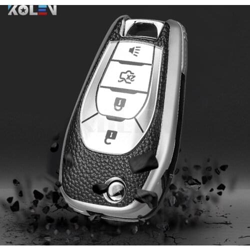 Leather TPU Car Key Case Cover Shell Fob For Chevrolet Cruze Spark Camaro Aveo Volt Bolt Malibu Trax Protector Auto Accessories
