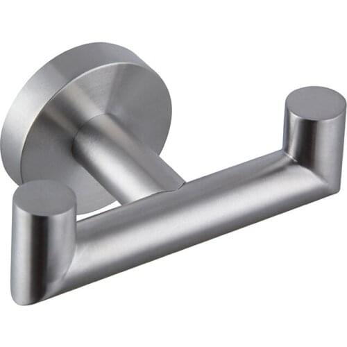 Brushed 304 Stainless steel clothes hook Double Robe hook Bathroom hardware Accessories Wall mounted