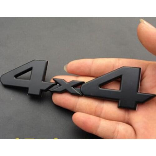 Metal Matte Black 4X4 Logo Badge Car Trunk Fender Emblems Decal Sticker 4WD SUV