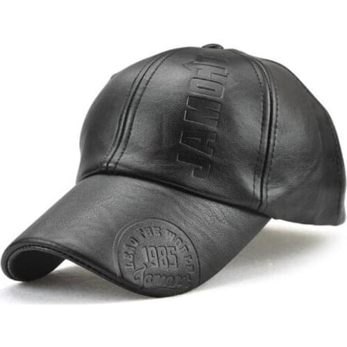 XEONGKVI 2021 New PU Leather Printing 1985 Baseball Caps Spring Autumn Brand Snapback Women Peaked Cap Casquette Size 56-60cm