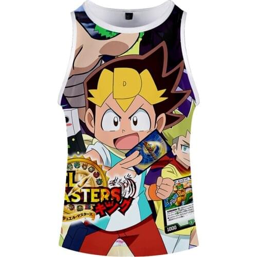 New Japanese Cartoon Card Games 3d Bodybuilding Tank Tops Fashion Sleeveless Men Women Fitness Vest Casual Streetwear 3D Clothes
