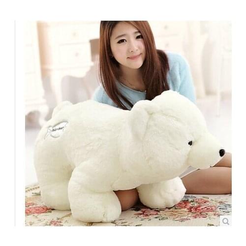 Huge 80 cm lovely white polar bear plush toy doll throw pillow birthday gift , girlfriend gift w5466