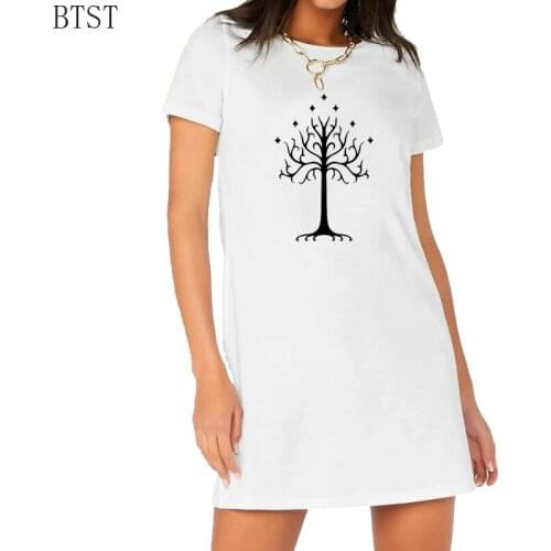 Tree of Gondor Summer dress short sleeve dress casual korean fashion Dress with short sleeves for girlfriend gift