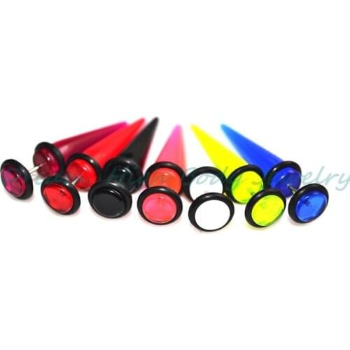 Fake Ear Expander Cheater Earring UV Acrylic 8mm ball Flesh Plug Ear Stretcher Piercing Body Jewelry for women Men 7 Colors