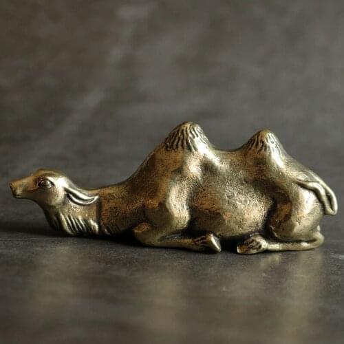 Pure Brass Office Desk Camel Color Pen Holder Small Ornaments for Home Decoration