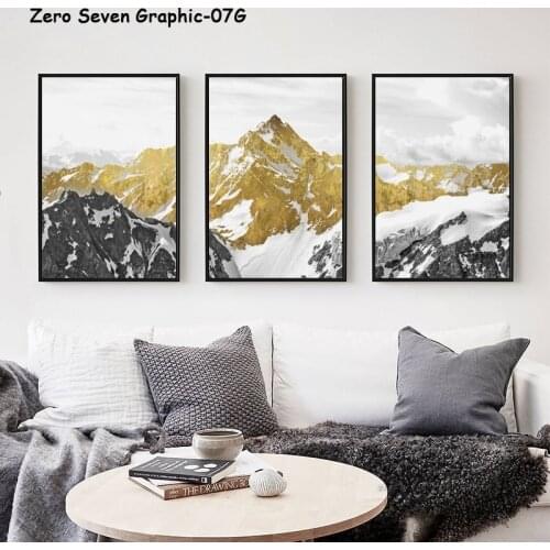 Nature Landscape Golden Snow Mountain Canvas Painting Posters And Prints Living Room Wall Art Pictures Home Decoration Posters