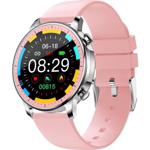 2020 New Ladies Women Smart Watch Round Full Touch Color Screen Heart Rate Blood Pressure Monitor For iPhone Android