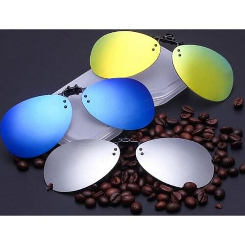 Sunglass Clip Eyeglasses Vintage Trendy Night Vision Unisex Removable Round Frame UV400 Lenses Sunglasses Driving Eyewear
