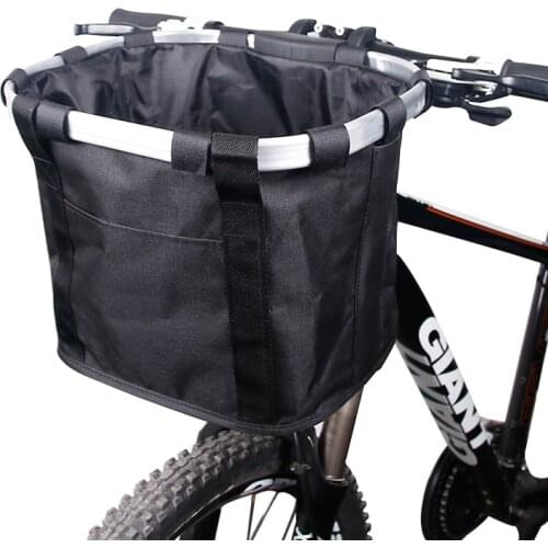 Bicycle Basket Pouch Aluminum Alloy Bike Bags Bicycle Front Bag Mountain Cycling Pet Carrier Biking Front Baggage Bag 3.0KG Load