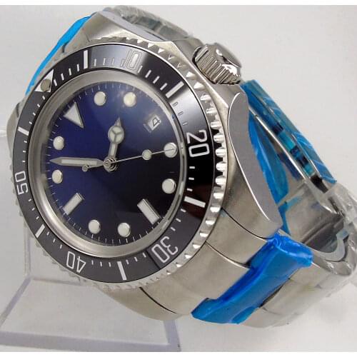 Japan NH35 24 Jewels Automatic Male Wristwatch Ceramic Bezel Insert Date 44mm Deployment