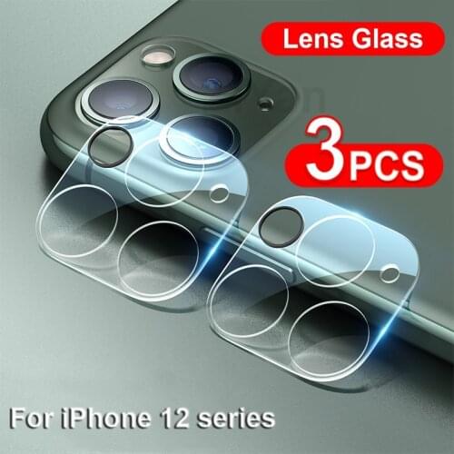 3Pcs Camera Protective Tempered Glass For iPhone 12 Mini Pro Max Screen Protector On For iPhone 12 11 Pro Max 3D Lens Glass