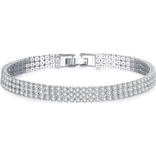 Women Zircon Engagement Bracelet Multicolor Charm Jewelry Gold Green Blue Color Luxury Crystal Bracelet Women Anniversary Gift