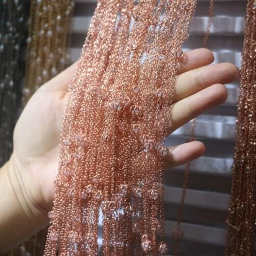 1M Faceted Gunemtal Rose Gold Zircon Chain Wholesale Gem stone Chain Wire Wrapped Plated Octangle Hollow Diam Beads Findings