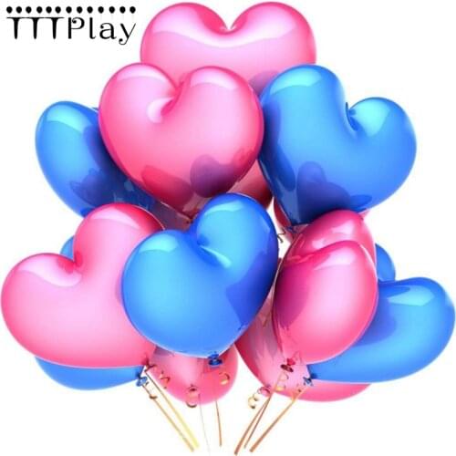 10pcs/lot Romantic 2.2g Blue Love Heart Latex Balloons Inflatable Wedding Decoration Party Balloon Valentines Day Party Supplies