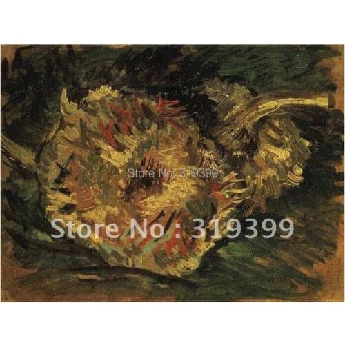 100% handmade Vincent Van Gogh Oil Painting reproduction on linen canvas,Two Cut Sunflowers,Free DHL Shipping,Museum quality