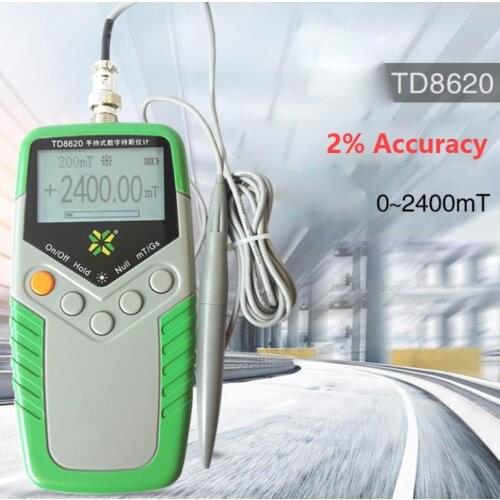 TD8620 Permanent Magnet Gauss Meter Handheld Digital Tesla Meter Magnetic Flux Meter Surface Magnetic Field Test 2 Accuracy