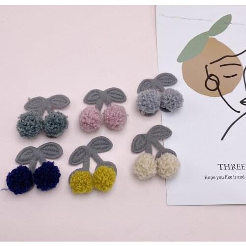 20pcs/lot Mix color DIY Mesh ball cherry for Children Headwear Hair clip Accessories and Garment Accessories