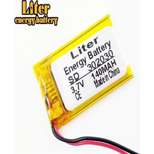 3.7V lithium battery 302030 032030 140mah MP3 MP4 GPS Bluetooth cell battery toys