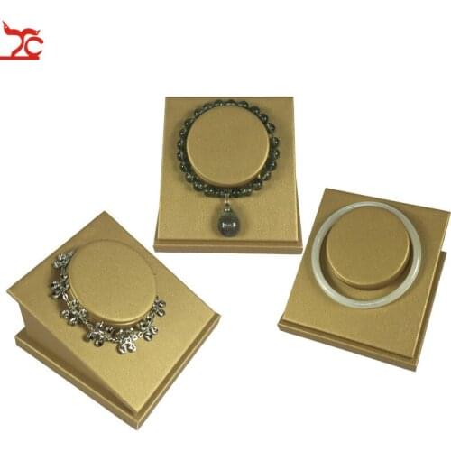 3pcs/Lot Display for Jewellery Gold PU Leather Bracelet Bangle Display Stand Holder Jewelry Organizer