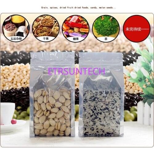 500pcs Big Capability Food aluminum foil Bags,Clear Bags Stand Up Pouch, Flat Bottom Packaging Bags for Snack Cookies Baking