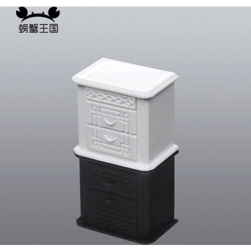 6pcs 1:25 1:30 Bedside Table Cabinet Model Decorative Miniature Furniture Model Living Room Bedside Table Toys