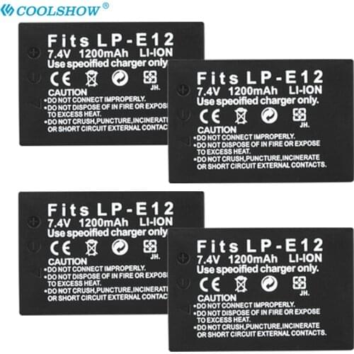 LP-E12 LPE12 E12 Battery for Canon EOS Kiss X7 EOS M M10 M50 M100 100D Rebel SL1 e12 1200mah Camera Batteries