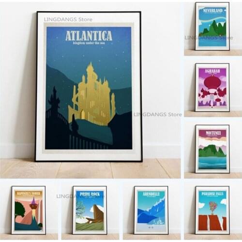 5d Diy Diamond Painting Disney Travel Poster Cartoon Landscape Nordic Diamond Mosaic Embroidery Cross Stitch Kit Home Decor Gift
