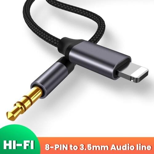 3.5mm Jack Aux Cable For iPhone Car Speaker Headphone Adapter for iPhone 12 11 Pro XS XR X Audio Splitter Cable for iOS 14 Above