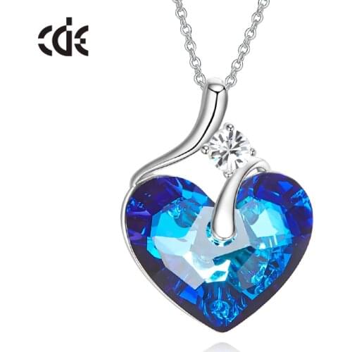 CDE Fashion Heart Pendant Necklace Women Jewelry Embellished with crystals from Swarovski Necklaces Gifts For Mothers Day