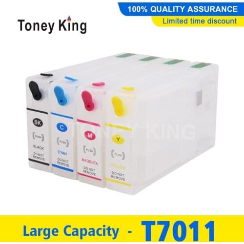 Toney King T7011 Ink Cartridge For Epson Ink Cartridges For WorkForce Pro WP-4000 4015DN 4095DN Printer Refill Ink Cartridges