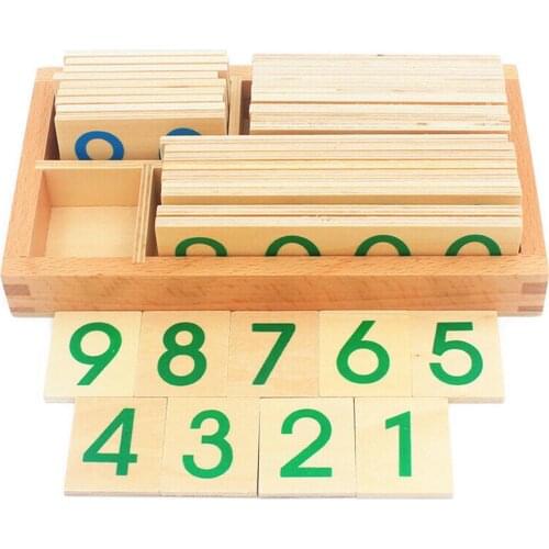 Wooden Digital Number 1-9000 Cards Mathematics Learning Educational Kids Toy
