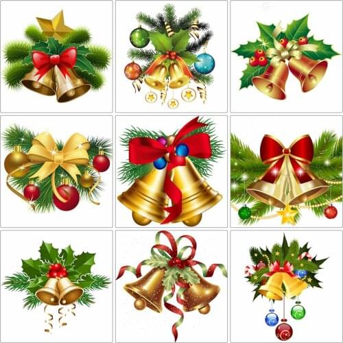 Evershine Full Drill Square Diamond Painting Christmas Bells Diamond Embroidery Cartoon Mosaic Wall Art Handmade Gift