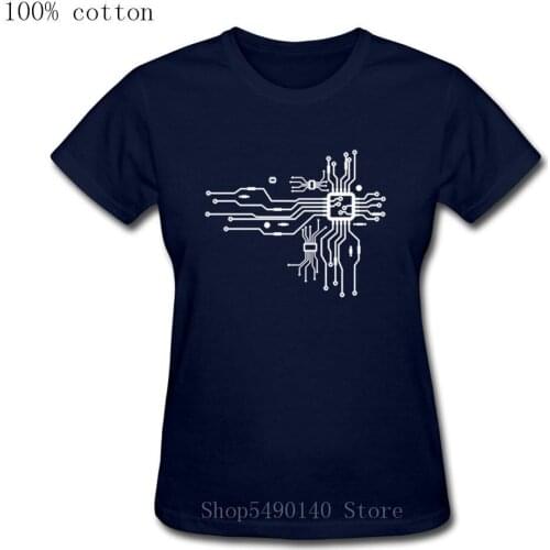 Circuit Electronic Chip T Shirt Women GEEK Nerd Hacker PC Gamer T-Shirt Long Sleeves Cotton Computer CPU Core Heart Tshirts Girl