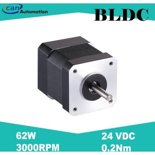 ICAN 24v BLDC Motor 62Watt 24v 20Ncm 3000RPM Small Brushless Dc Motor